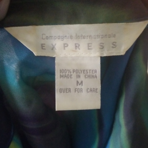 Express Ladies Long Sleeve Blouse Marble Print - Picture 4 of 4